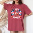 Imell Hippies Peace 4Th Of July For Hippie レディースオーバーサイズコンフォートTシャツ Crimson