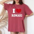 I Love Komaki アイラブ小牧 レディースオーバーサイズコンフォートTシャツ Crimson