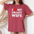 I Love My Crazy Wife レディースオーバーサイズコンフォートTシャツ Crimson