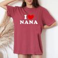 I Love Nana 私は愛する Nana レディースオーバーサイズコンフォートTシャツ Crimson