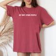 My Wifetabs People Wife Quote レディースオーバーサイズコンフォートTシャツ Crimson