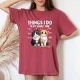 Things I Do In Mypare Time Cat Lover Men レディースオーバーサイズコンフォートTシャツ Crimson