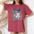 TokiOFlower オリジナルデザイン レディースオーバーサイズコンフォートTシャツ Crimson