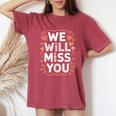 We Will Miss You 送別メッセージ 同僚 退職会 レディースオーバーサイズコンフォートTシャツ Crimson