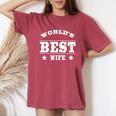 World's Best Wife 面白いウェディングギフトシャツ レディースオーバーサイズコンフォートTシャツ Crimson