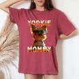Yorkie Mommyヨーキー ママ 母親 母の日 ママ かわいい ヨークシャー・テリア レディースオーバーサイズコンフォートTシャツ Crimson