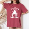 シーズー Mom Dad Dog Alien Ufo レディースオーバーサイズコンフォートTシャツ Crimson