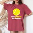 テニス ユーモア You Cannot Beerious ラケット スポーツ レディースオーバーサイズコンフォートTシャツ Crimson