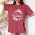 フローラル 86歳 誕生日 男性 女性 86歳 誕生日 レディースオーバーサイズコンフォートTシャツ Crimson