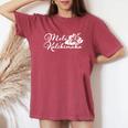 メレ カリキマカ ハイビスカス 花 ハワイ クリスマス ハワイアン レディースオーバーサイズコンフォートTシャツ Crimson