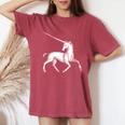ユニコーン 神話上の生き物 おとぎ話 ファンタジー ヴィンテージ 古い Unicorn Fairy Tale Horse 長袖tシャツ レディースオーバーサイズコンフォートTシャツ Crimson