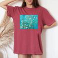 ヴィンセント・ファン・ゴッホ、アーモンドの花 レディースオーバーサイズコンフォートTシャツ Crimson