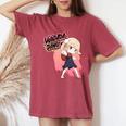 和田ダン しぐれ うい ロリ ダンス ダンス アニメ 女の子 長袖tシャツ レディースオーバーサイズコンフォートTシャツ Crimson