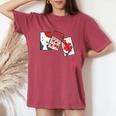 日本の伝統工芸品 花札 男性 女性 長袖tシャツ レディースオーバーサイズコンフォートTシャツ Crimson
