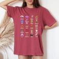 蘭の花の種類植物チャートガイド レディースオーバーサイズコンフォートTシャツ Crimson