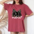 黒 チワワ ママ ロングヘア チワワ ママ チワワ 女の子 長袖tシャツ レディースオーバーサイズコンフォートTシャツ Crimson