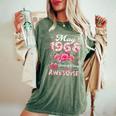 60歳 1966年5月 花柄 60歳 誕生日 男性 女性 レディースオーバーサイズコンフォートTシャツ Moss