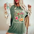 85歳 神様の祝福 かわいい庭の花 85歳の誕生日 長袖tシャツ レディースオーバーサイズコンフォートTシャツ Moss