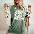 Cozyeason Duck かわいい 秋 パンプキン スパイス 秋 コーヒー 長袖tシャツ レディースオーバーサイズコンフォートTシャツ Moss