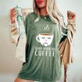 Good Morning Coffee-疲れた人のためのカフェイン レディースオーバーサイズコンフォートTシャツ Moss