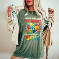 My Heart Has Autism Proud Autism Parent Dad Mom Autism Son Women's Oversized Comfort T-Shirt Moss