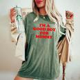 I'm A Good Boy For Mommy 面白い引用 レディースオーバーサイズコンフォートTシャツ Moss
