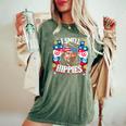 Imell Hippies Peace 4Th Of July For Hippie レディースオーバーサイズコンフォートTシャツ Moss