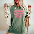 Jesus Loves You Christian Faith レディースオーバーサイズコンフォートTシャツ Moss