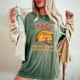 Taco Trump Always Chickens Out アンチトランプニックネーム レディースオーバーサイズコンフォートTシャツ Moss