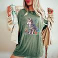 かわいいオオカミ 花 I キッズ オオカミ 長袖tシャツ レディースオーバーサイズコンフォートTシャツ Moss