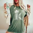 アルファベットtシャツ イニシャル文字 K & King Queen 王冠 レディースオーバーサイズコンフォートTシャツ Moss