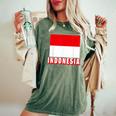 インドネシア国旗 アンティーク調 ナショナル インドネシア 男性 女性 キッズ レディースオーバーサイズコンフォートTシャツ Moss