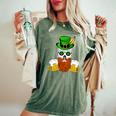 スカル 聖パトリックデー 洋服 ギフト 男性 女性 ビール 長袖tシャツ レディースオーバーサイズコンフォートTシャツ Moss