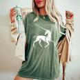 ユニコーン 神話上の生き物 おとぎ話 ファンタジー ヴィンテージ 古い Unicorn Fairy Tale Horse 長袖tシャツ レディースオーバーサイズコンフォートTシャツ Moss