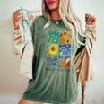 ヴァン・ゴッホコラージュ 星月夜 ひまわり アーモンドの花 レディースオーバーサイズコンフォートTシャツ Moss