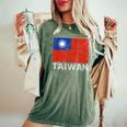 台湾国旗 アンティーク調 男性 女性 キッズ アジア 台湾 レディースオーバーサイズコンフォートTシャツ Moss