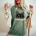 黒 チワワ ママ ロングヘア チワワ ママ チワワ 女の子 長袖tシャツ レディースオーバーサイズコンフォートTシャツ Moss