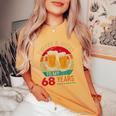 Cheers & Beers To 68 Years 68 Birthday 68Th Bday Men レディースオーバーサイズコンフォートTシャツ Mustard