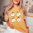 Chicken Chickens Cute Kawaii Anime Kawaii Japan レディースオーバーサイズコンフォートTシャツ Mustard