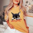 Chihuahua Mom The Dog Mother Chiwawa ブラック&タン チワワ 長袖tシャツ レディースオーバーサイズコンフォートTシャツ Mustard
