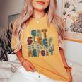 Eatleep Be Edwin Repeat Groovy Retro Edwin レディースオーバーサイズコンフォートTシャツ Mustard