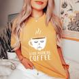 Good Morning Coffee-疲れた人のためのカフェイン レディースオーバーサイズコンフォートTシャツ Mustard