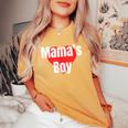 Mama's Boy おもしろグッズ服 レディースオーバーサイズコンフォートTシャツ Mustard