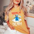Napalm Death Rainbow Bunny ピンク ナパーム デスラビット レディースオーバーサイズコンフォートTシャツ Mustard