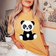 Panda Lover 幼児 女の子 男の子 トゥイーン キッズ かわいいパンダ ユース レディースオーバーサイズコンフォートTシャツ Mustard