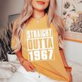 Straight Outta 1967 Womenintage 1967 Birth Of Birthday レディースオーバーサイズコンフォートTシャツ Mustard