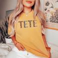 Tete ヒョウ柄 ママ キュート 母の日 おもしろい おばあちゃん レディースオーバーサイズコンフォートTシャツ Mustard