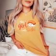 This Girl Lovesushi かわいい フェミニン 食べ物 引用アート レディースオーバーサイズコンフォートTシャツ Mustard