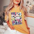 Vaporwave レトロ 90年代 日本アニメ 女の子とラーメン 美学 レディースオーバーサイズコンフォートTシャツ Mustard