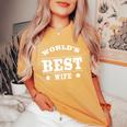 World's Best Wife 面白いウェディングギフトシャツ レディースオーバーサイズコンフォートTシャツ Mustard